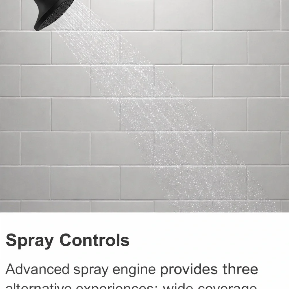Kohler Terzet Square Shower Head Chrome Wall Mount Bathroom Showerhead Open Box